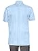 Gentlemens Collection Mens Short Sleeve Linen Look Guayabera Shirt Light Blue X-Large