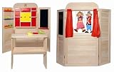 2 in 1 ! Kaufmannsladen und Kasperletheater aus Holz - Kaufladen Theater
