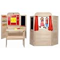 2 in 1 ! Kaufmannsladen und Kasperletheater aus Holz - Kaufladen Theater