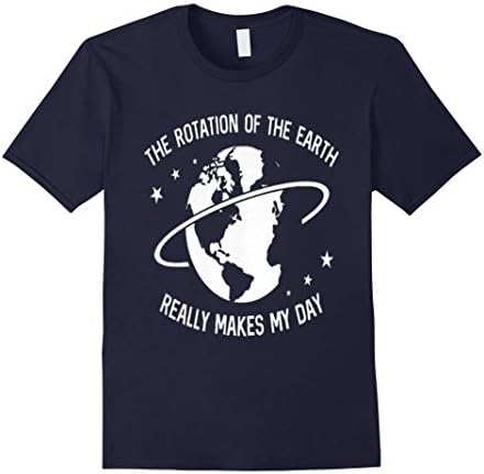 Men's Earth shirt - The rotation of the earth. Really makes my day Medium Navy