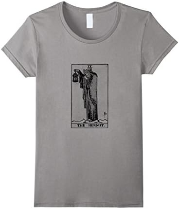 Women's Hermit Tarot T-Shirt. Fortune Card 9 Tarot Tee XL Slate