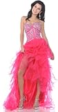 Zeilei 7516 Corset Beaded Strapless Hi-low Prom Dress