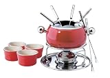 Mayfair & Jackson 7677R RED FONDUE SET W/RAMIKENS 0677R & 5