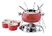 Kitchen & Housewares : Mayfair & Jackson 7677R RED FONDUE SET W/RAMIKENS 0677R & 5