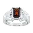 14K White Gold Garnet and Diamond Ring