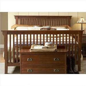 Mission Solid Oak Slat Bed in Rubbed Oak Finish Size: King