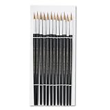Charles Leonard Camel Hair Paintbrushes, #7, Hair Length 3/4, Pack Of 12