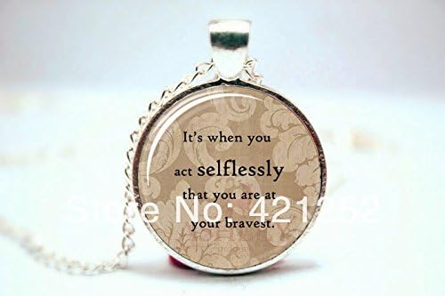 Pretty Lee 2015 Fashion Divergent Quote Charm Necklace It'S When You Act Glass Cabochon Christmas gift