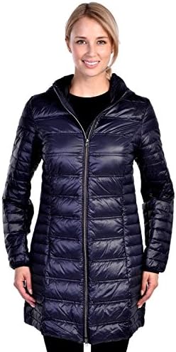 Nuage Sport Womens Ultra Lightweight Packable Down Puffer Jacket Navy X-Large