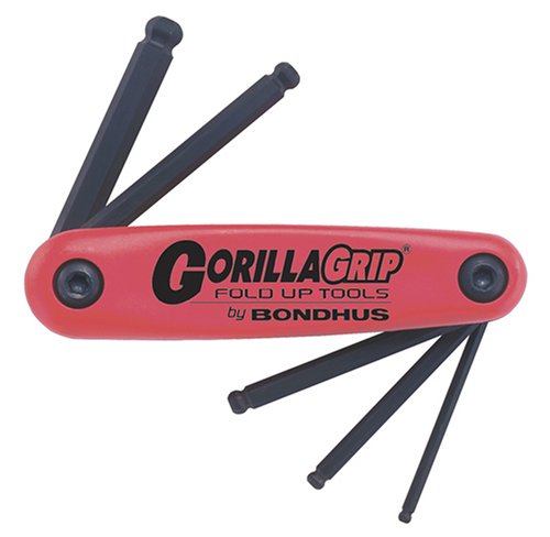 Bondhus 12897 GorillaGrip® Set of 5 Ballpoint Fold-up Keys, sizes 5-10mm