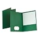 Oxford 53434 Linen Twin Pocket Portfolios, Hunter Green, 25 Per Box