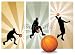 Wallmonkeys Peel and Stick Wall Decals - Vector Basketball Players - Easy Change Colors. - Removable Graphic