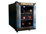 Vinotemp VT-6TEDS Thermo-Electric Digital 6-Bottle Wine Chiller, Black and Stainless