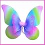 Double Layered Rainbow Fairy Princess Butterfly Costume Dress-up Wings w/ Pink, Purple, Blue & Green Best Rainbow Fairy Wings