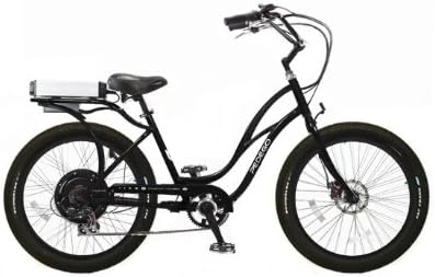 As the name implies, form and function are combined to provide a cool looking electric bike cruiser that is a comfortable alternative to the car or classical bicycle. Ride it to work, run your errands, get some exercise, or just get out there and have a good time. All models blend fashionable retro-cruiser style with high quality electric components to carry you quickly and easily to wherever you want to go. The feeling resultant from a ride on this electric bike cruiser is very analogous to that of a flying dreaming, without any of the scary parts. It's effortless to maneuver and so incredibly smooth. Among its many wonderful characteristics are its ability to make hills no longer a daunting task, and its ability to get you up top drier. This e-bike provides a wonderful experience when a perfect mix between classic pedaling and modern throttle is found. Imagine how much farther you could actually travel if you only had to pedal at say, 60, 70 or 80 percent of the time, as the lightweight lithium battery and the brushless gearless hub motor can take you 15-30 miles by themselves Our goal with this model is to not eliminate exercise, to but encourage and necessitate it! We just want to get you out there having a good time, in style. As goes for every one of our electric bikes, this electric bike cruiser is comprised entirely of high quality name brand components, including Shimano SIS Index Shifters, Dia-Compe Brakes, and Kenda K-RAD Urban Tires. Amongst our many color combinations, you'll never find one to be too abrasive or flashy.