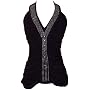Ruched Studded Holiday Halter Top w/ Crystals