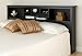 Bookcase Style Black Finish King Size Storage Headboard Bookcase Style Black Finish King Size Storage Headboard