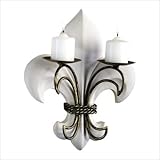IMAGE OF Fleur De Lis Wall Sconce in White and Gold