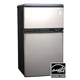 Sunpentown Energy Star 3.2-Cu Ft Double Door Refrigerator with Silver Door