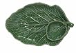 Majolica Cabbage Ceramic Pottery Relish Dish Green 10"L