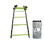 Cintz 30 ft adjustable Speed Agility ladder with flat rungs and ladder organizer in a bag, (Ladder splits into two ladders of 15 ft each)