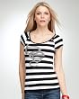 bebe Logo Interlocked Stripe Tee
