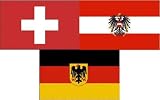  : Deutschland Schweiz &Ouml;sterreich Flaggenset EM 2008  90*150cm