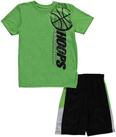 Pro Player Big Boys' "Let's Shoot some Hoops" 2-Piece Outfit - green, 10 - 12