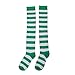 HDE Women's Green and White Striped Socks Over Knee High Extra Long Stockings
