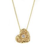 14K Gold Diamond Heart Pendant MADE IN AMERICA