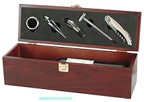Wine Case in Cherry Color Wood With 5 Accessories