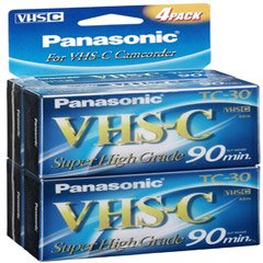 Super High-Grade VHS-C Videocassette - 4 Pack