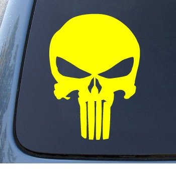  THE PUNISHER - Marvel Comics - Car, Truck, Notebook, Vinyl Decal Sticker #1042 | Vinyl Color: Yellow