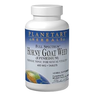 Planetary Herbals Horny Goat Weed 600mg Full Spectrum Std 10% Flavonoids as Icariin