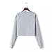 Fedi Apparel Womens Long Sleeve Hoodie Pullover Blouse Pattern Sweatshirt Grey