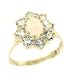 Luxury Ladies Solid Yellow Gold Natural Opal & Aquamarine Cluster Ring - Size 7 - Finger Sizes 5 to 12 Available