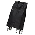 Black Folding Shopping Bag with Wheels