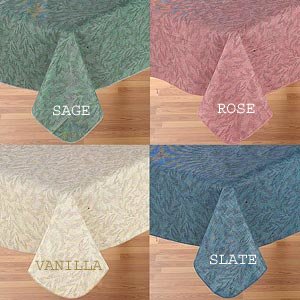 Sonoma Damask Print Vanilla 60 X 84 Oval Vinyl Tablecloth