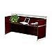 Mayline NRSCRY Napoli Freestanding Reception Station with Glass Transaction Counter Top, Sierra Cherry Veneer, Frosted Glass