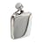 Classic pewter hip flask 4 oz with captive top & pouch