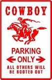 COWBOY PARKING sign street ranch farm west