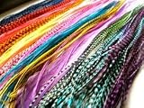 Sexy Sparkles 20 Individual Vivid Grizzly and Solid Color Block Mix 7"-11" in Length Plus 10 Silicone Crimp Beads