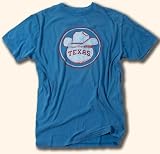Texas Rangers Retro Cowboy Hat Baseball Logo T-Shirt by Red Jacket