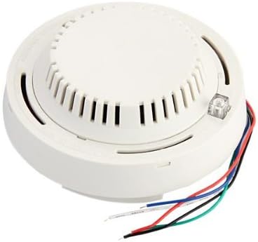 SUNLUXY Wired Natural Gas CO Leak Detector Sensor Warning Alarm Wall Mounted with Red Flash Indicator for Home Security System - White