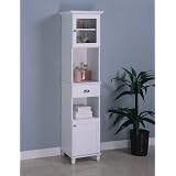 White Finish Wood Bathroom Cabinet By Coaster Furniture