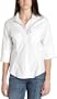 ABS by Allen Schwartz Women's Roll Up Sleeve Button Front Shirt,White,Small