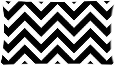 Home Pillow Art Chic Black And White Chevron Print Custom Rectangle Bed Pillow Cases 20"X30" (Twin Sides) Fabric Cotton And Polyester