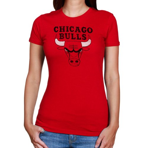 Sportiqe Chicago Bulls Ladies Primary Logo T-shirt - Red (Medium)