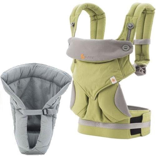 Ergo Baby 4 Position 360 Carrier with Grey Infant Insert Green Baby Shop