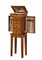 Linon Home Decor 55199OAK-01-KD-U Coral Jewelry Armoire